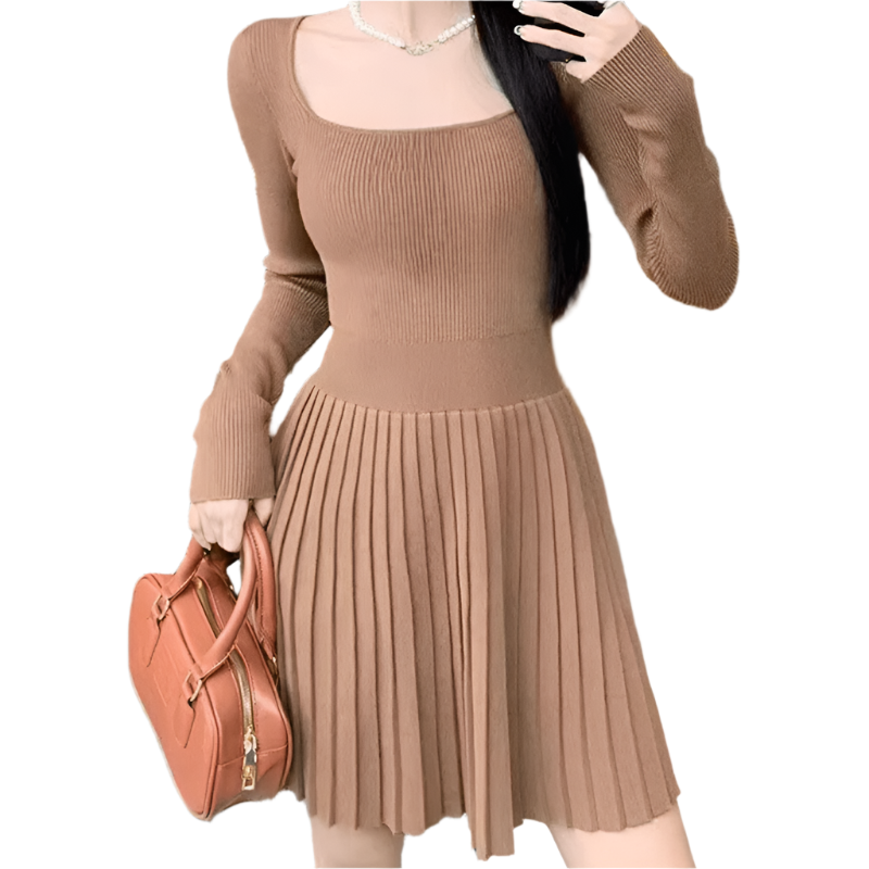 Kvinnors Avslappnad Klänning med Långa Ärmar i Viskos 0