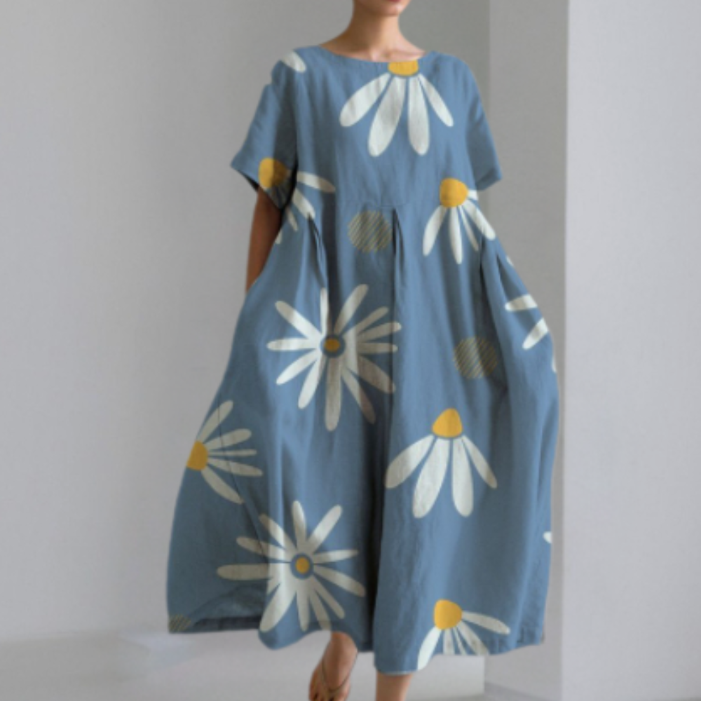 Kvinnors Avslappnad Klänning med Rund Halsringning 4