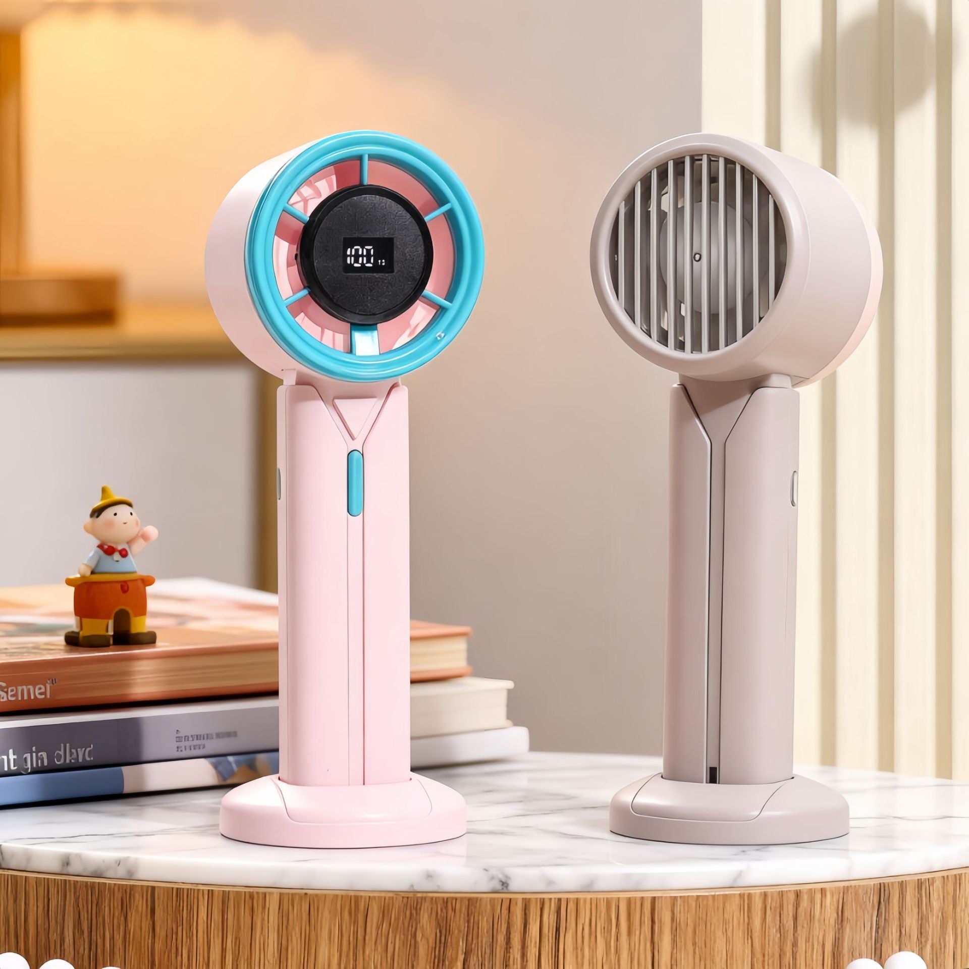 Kvinnors Bärbar Handfläkt med LCD-Skärm och Modern Design 3