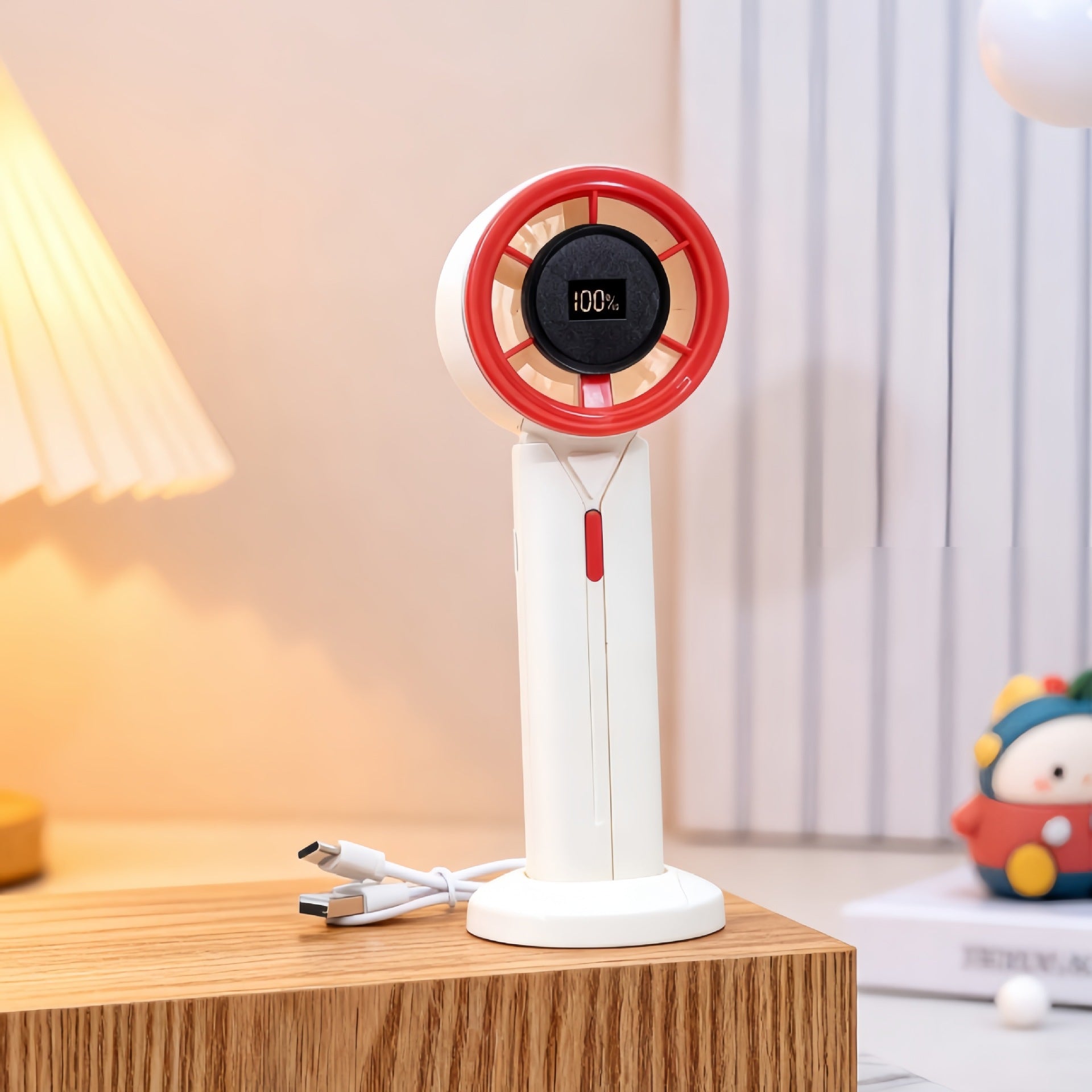 Kvinnors Bärbar Handfläkt med LCD-Skärm och Modern Design 8