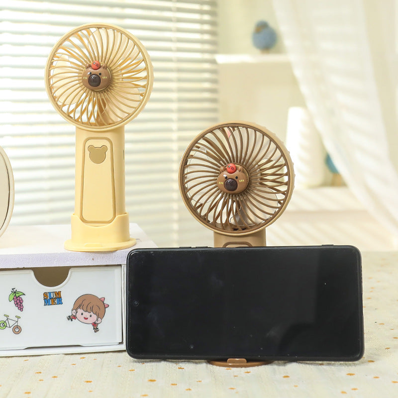 Kvinnors Bärbar Minihandfläkt med Björndesign 2