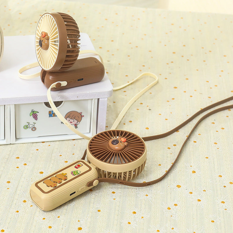 Kvinnors Bärbar Minihandfläkt med Söt Djurdesign 3
