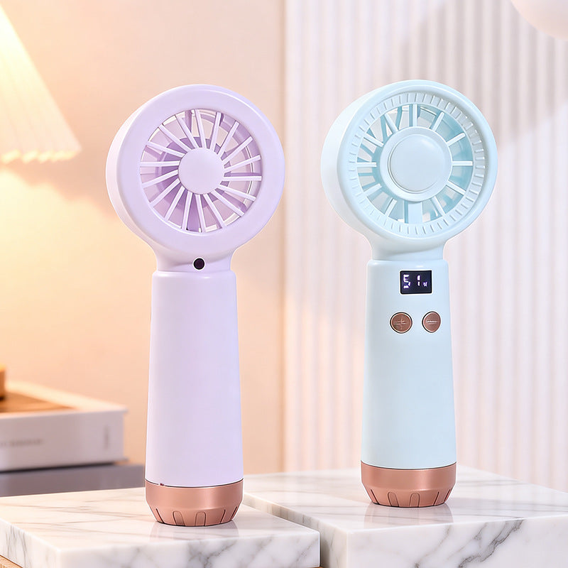 Kvinnors Bärbar USB-Fläkt med Temperaturdisplay och Fyra Hastighetsnivåer 3