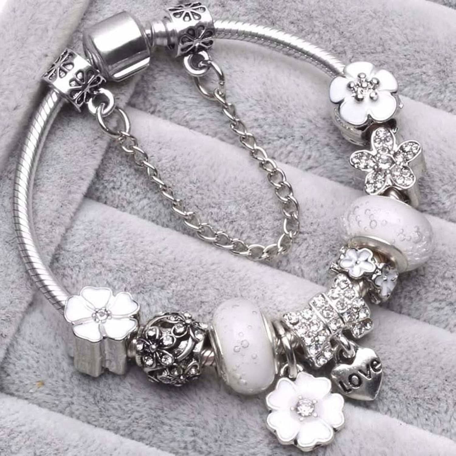 Kvinnors Berlockarmband Blommig Design 5