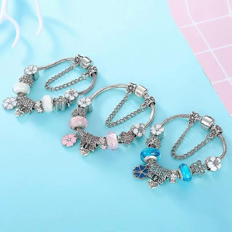 Kvinnors Berlockarmband Blommig Design 7