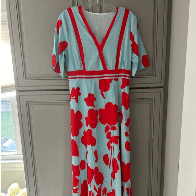 Kvinnors Blommig Klänning Ployester Flytande Design 5