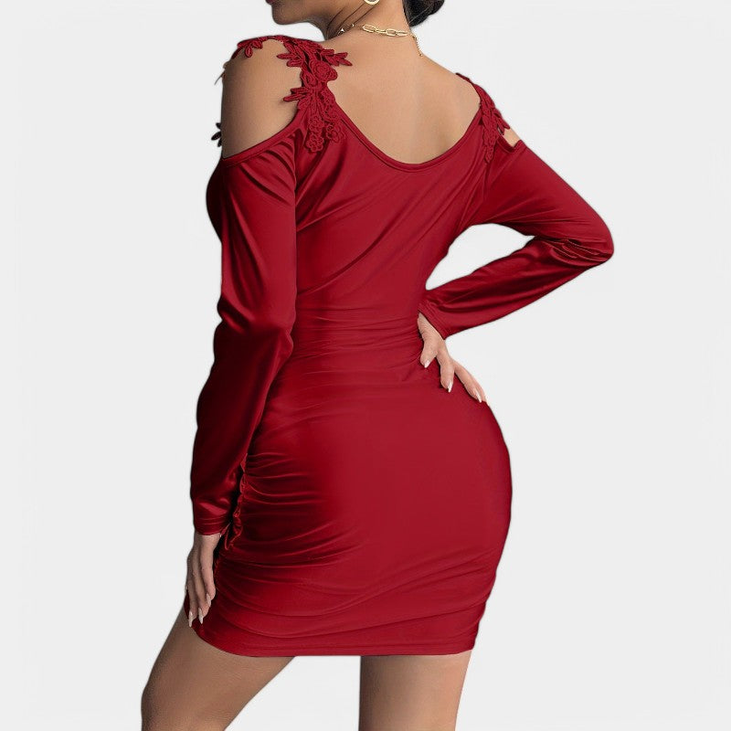 Kvinnors Bodycon Klänning Långa Ärmar Polyester 4