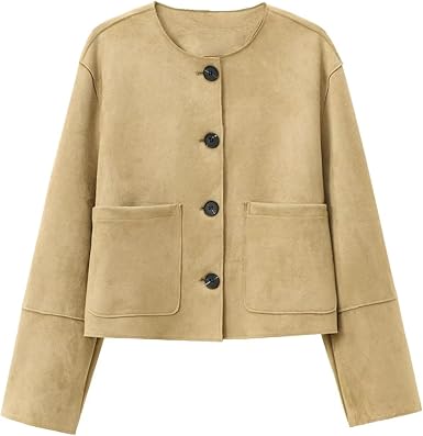 Kvinnors Cropped Blazer Jacka Skräddarsydd Med Långa Ärmar 0