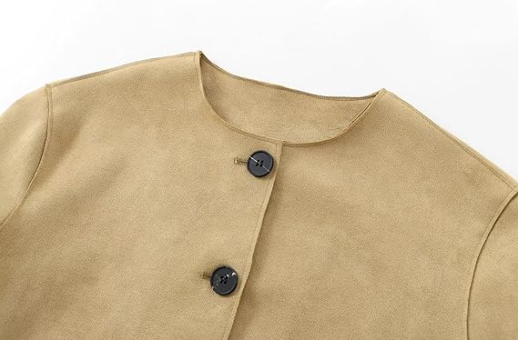 Kvinnors Cropped Blazer Jacka Skräddarsydd Med Långa Ärmar 6