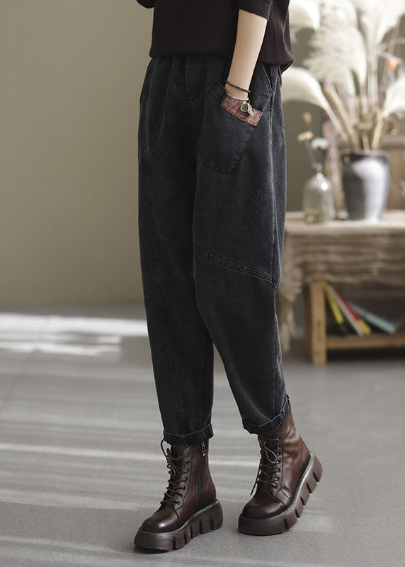 Kvinnors Denim Byxor med Elastisk Midja 1