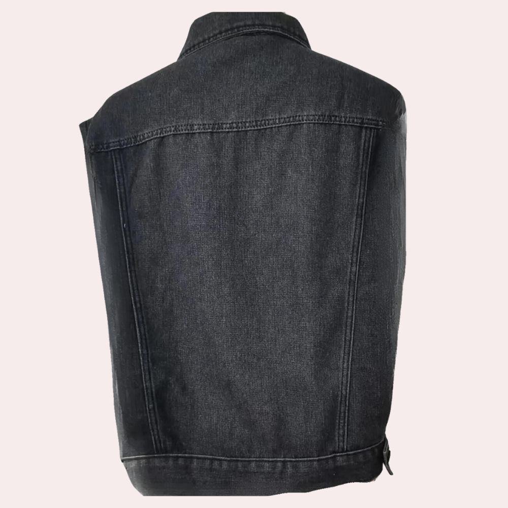 Kvinnors Denim Vest Klassisk Stil 4