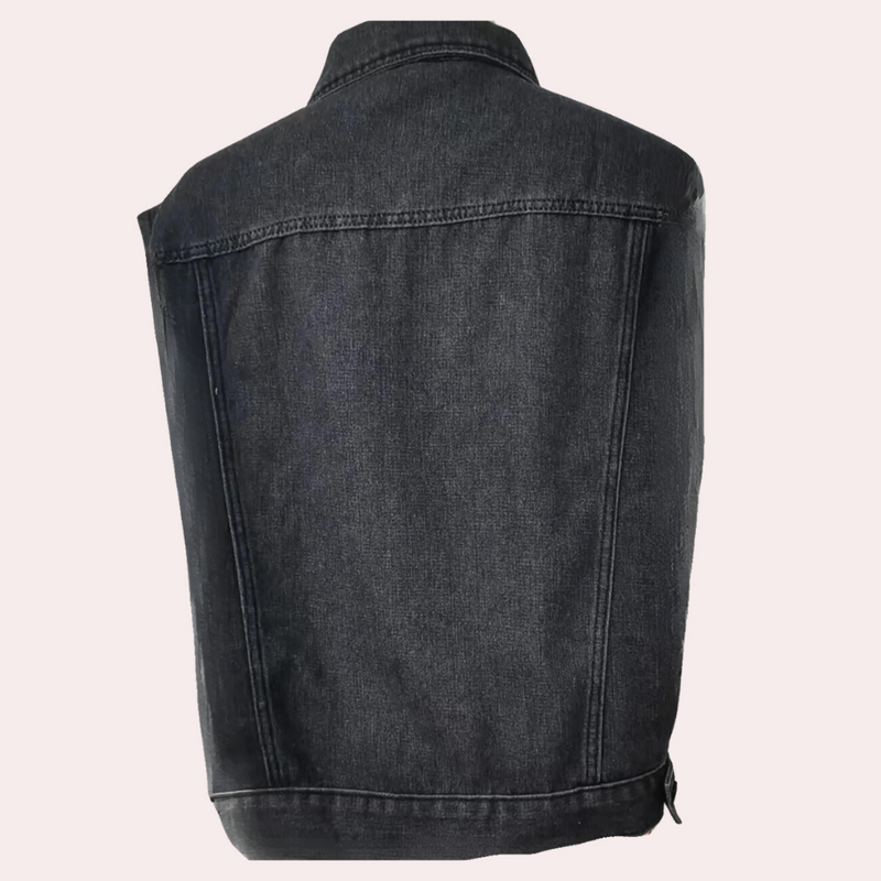 Kvinnors Denim Vest Klassisk Stil 4