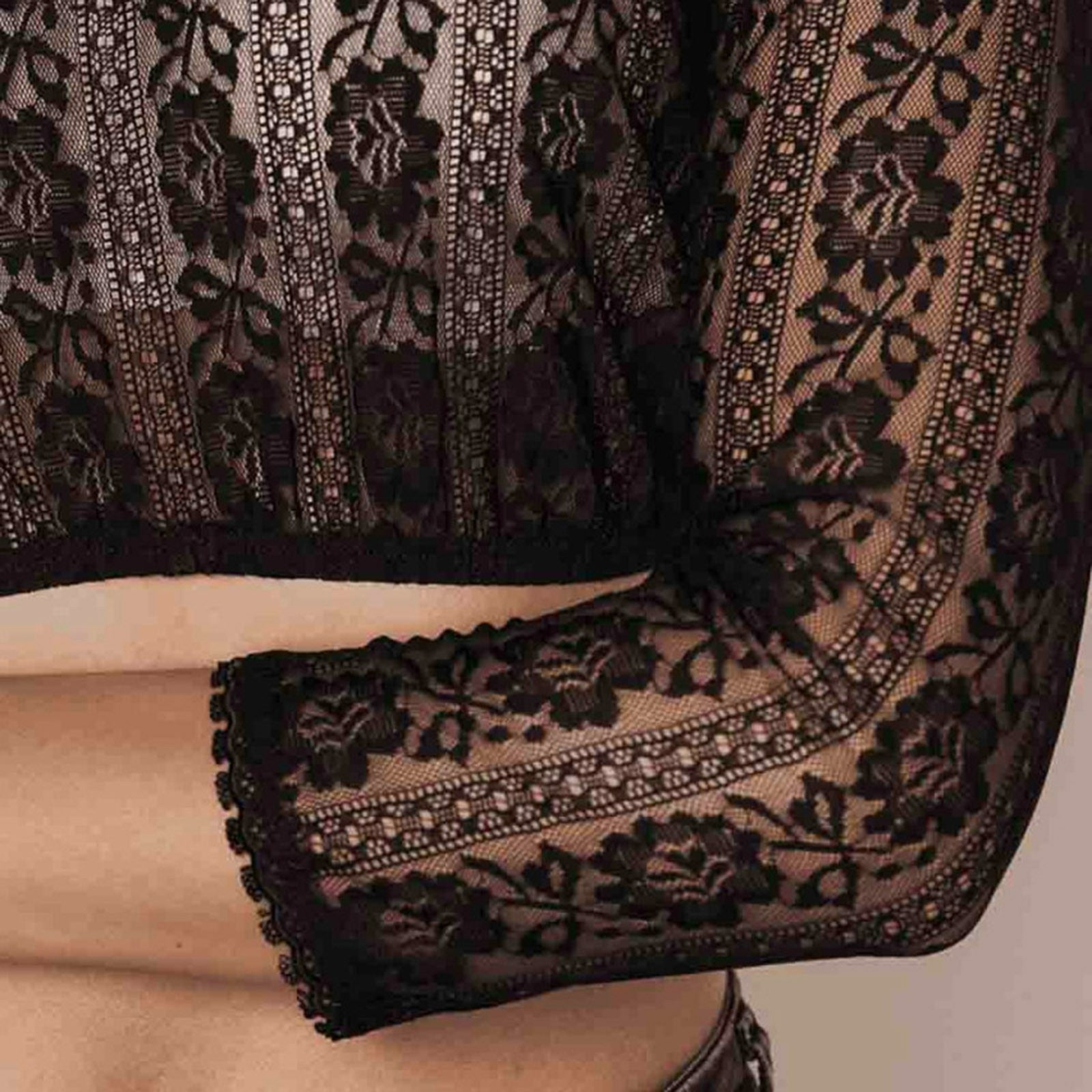 Kvinnors Dirndlblus med Spetsdetaljer Kort Ärmar Traditionell Stil 4