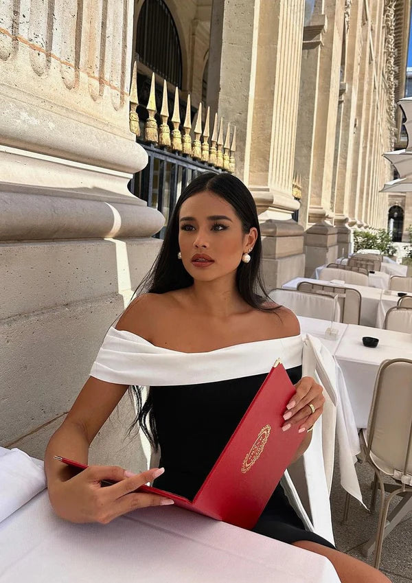 Kvinnors Elegant Klänning Bandage Med En Axel 7