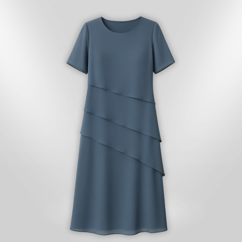 Kvinnors Elegant Klänning i Chiffon med Lagerdesign 3