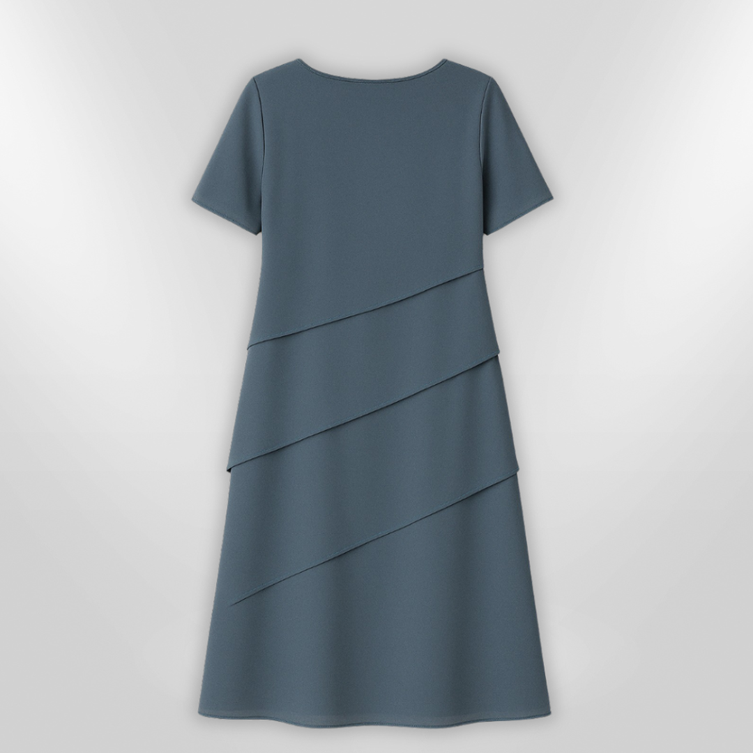 Kvinnors Elegant Klänning i Chiffon med Lagerdesign 4