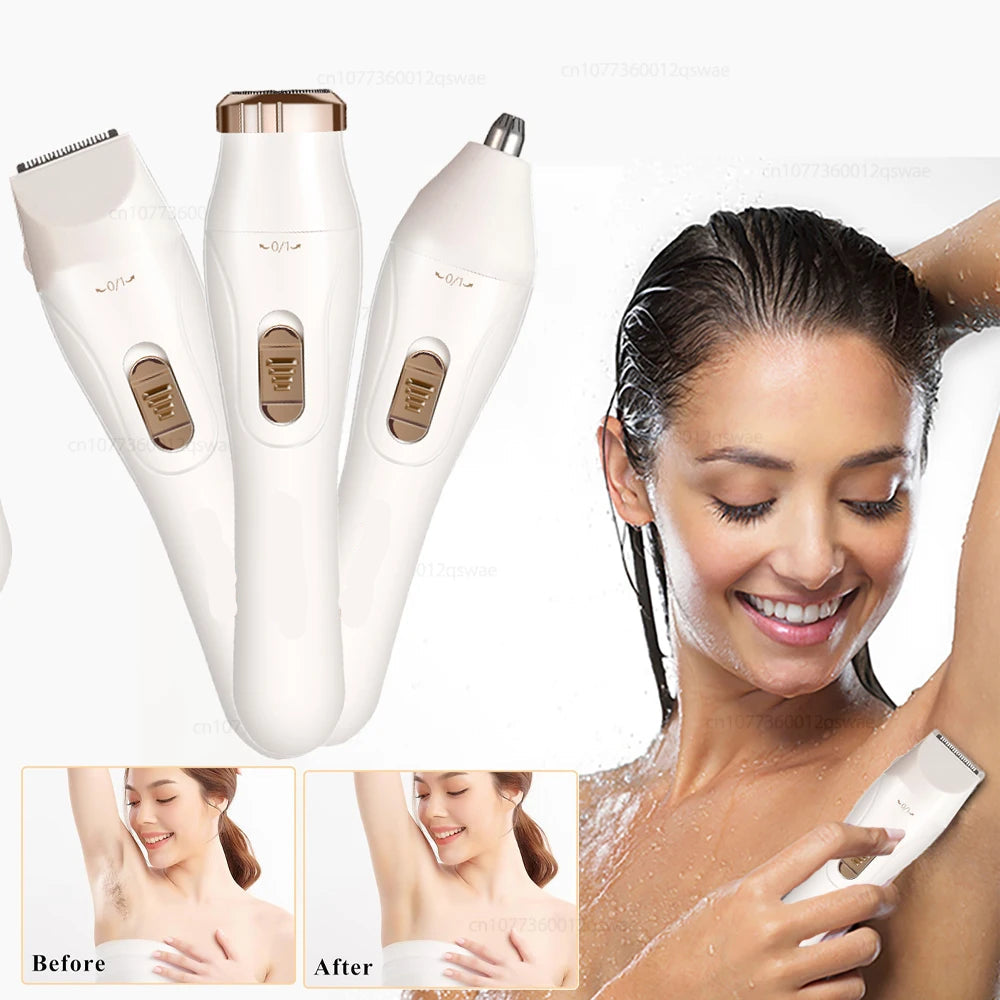 Kvinnors Elektrisk Rakapparat För Ansikte Och Kropp Portabel Design 0