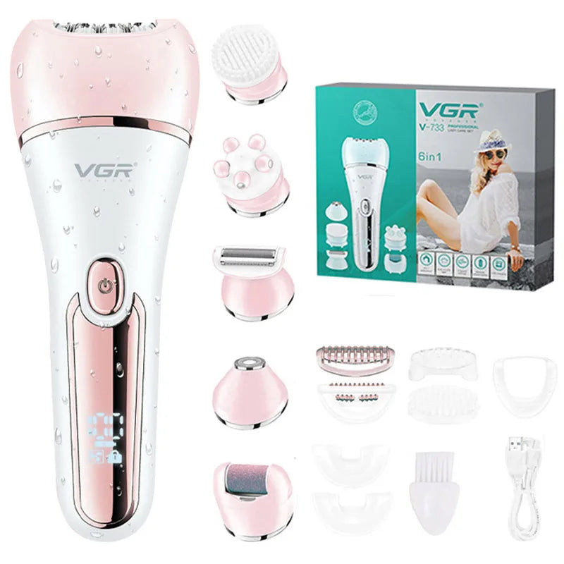 Kvinnors Elektriska Epilator Multifunktionell Design Vattentålig 8