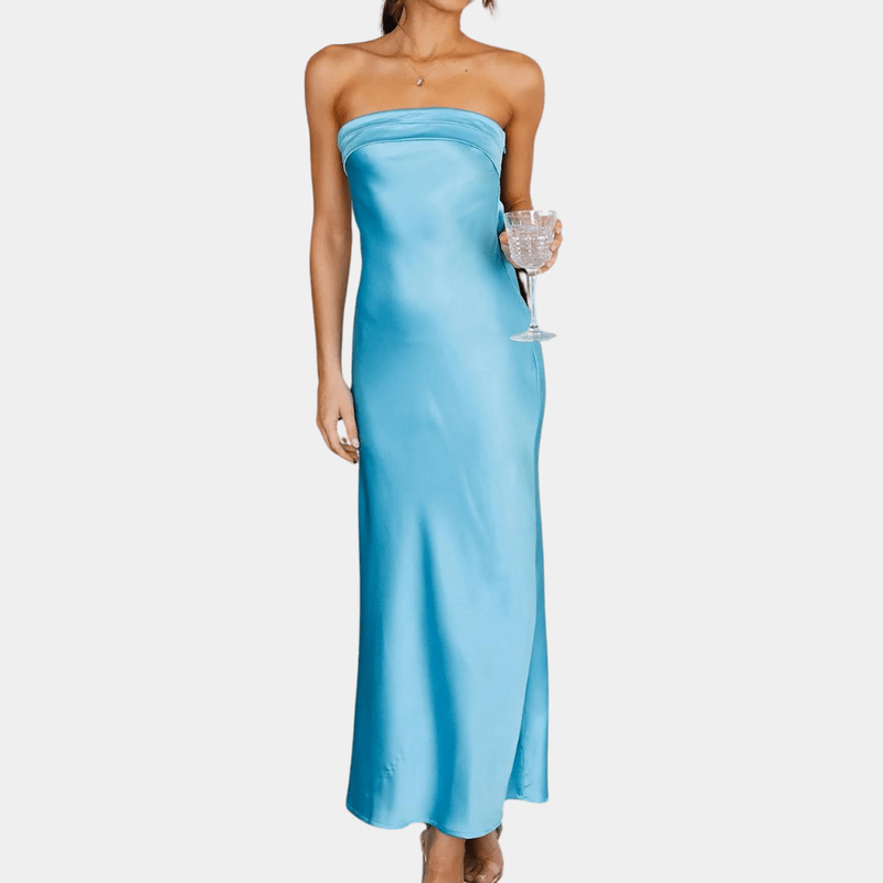 Kvinnors Flödande Klänning Satin Polyester 4