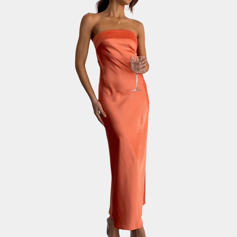 Kvinnors Flödande Klänning Satin Polyester 6