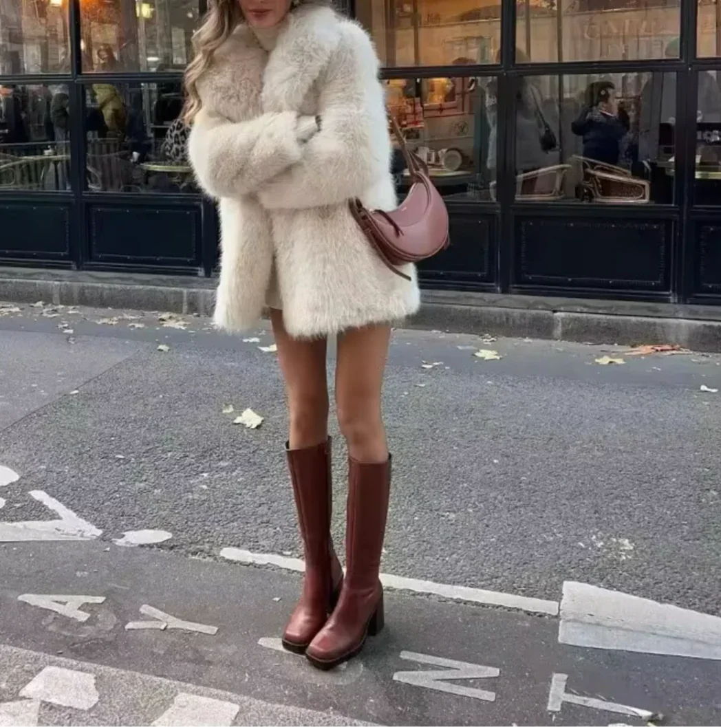 Kvinnors Fuskpälsjacka Chic 3