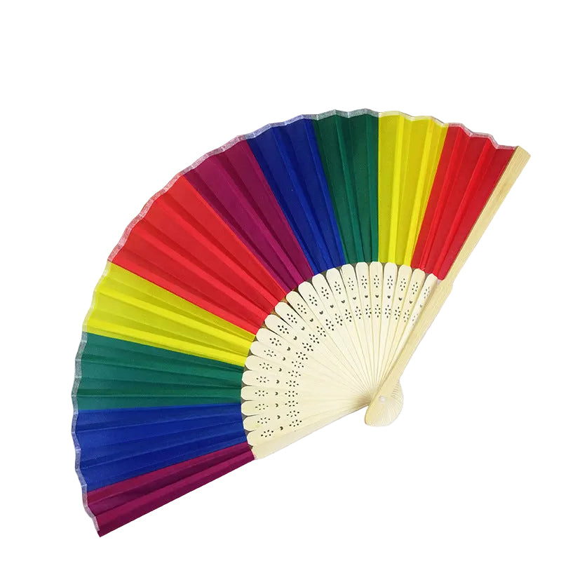 Kvinnors Handfläkt med Färgglad Konstnärlig Design 7