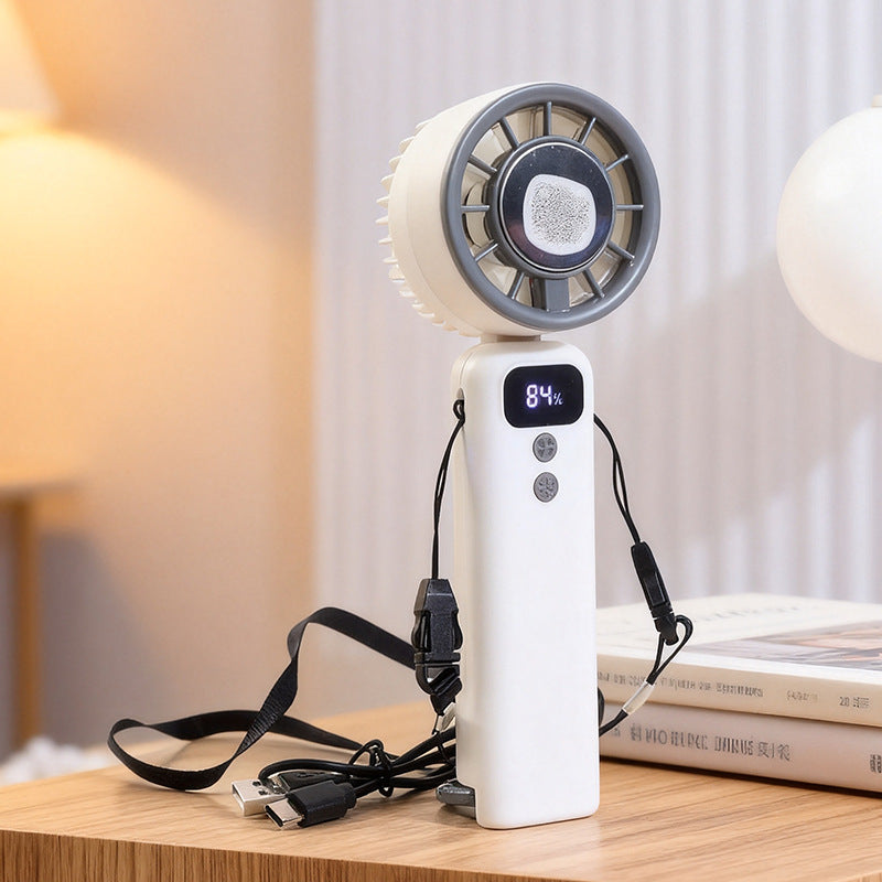 Kvinnors Handhållen Fläkt med LED-Display och USB-Laddning 6