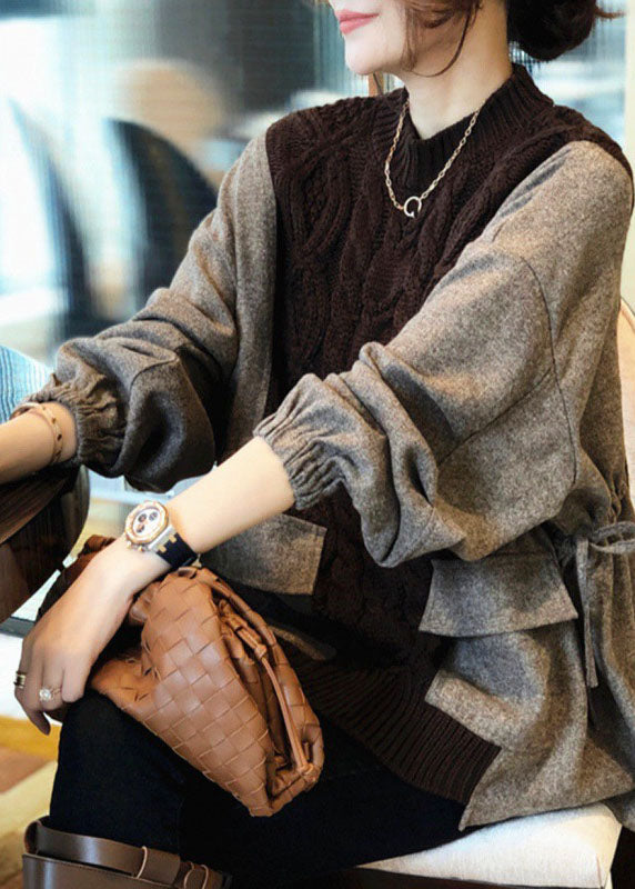 Kvinnors Höststickad Tröja med Fickor 1