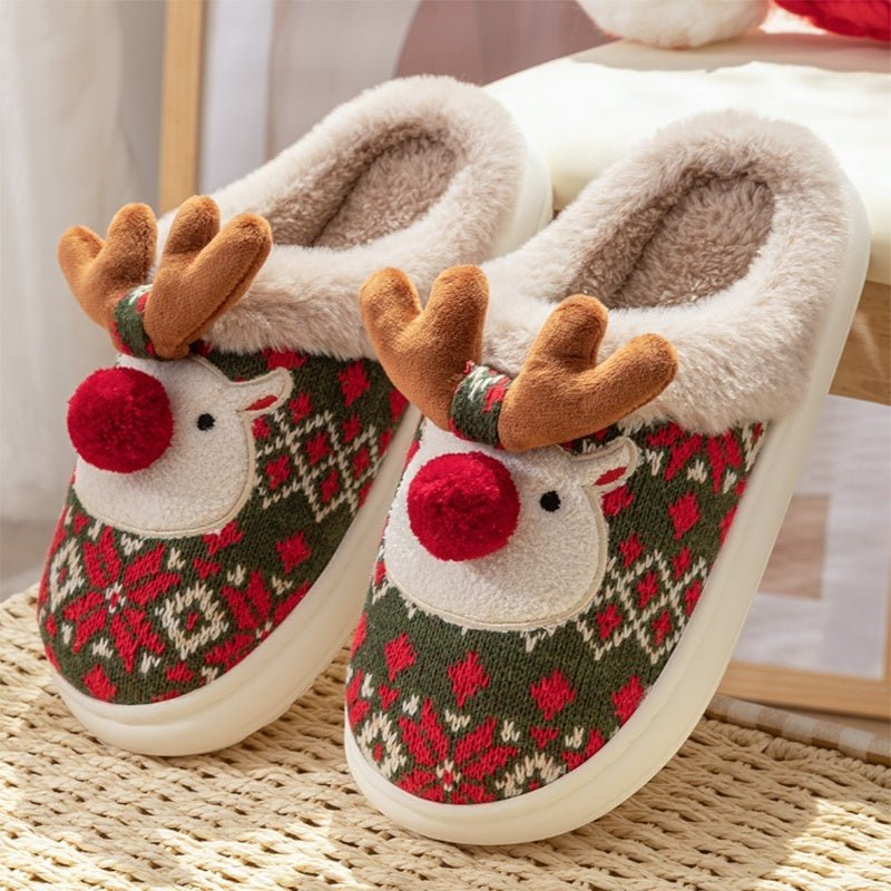 Kvinnors Julhustofflor med Broderad Design 4