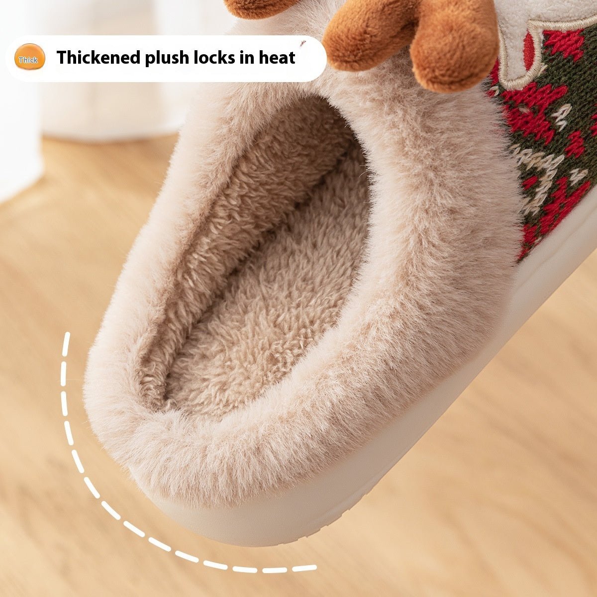 Kvinnors Julhustofflor med Broderad Design 5
