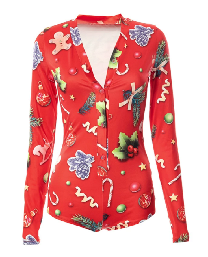 Kvinnors Julklänning med Trendig Design 1