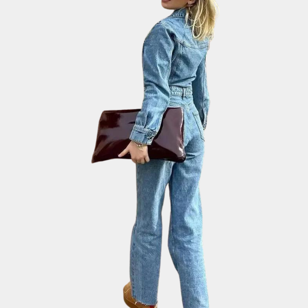 Kvinnors Jumpsuit Med Långa Ärmar Och Rak Silhuett 2