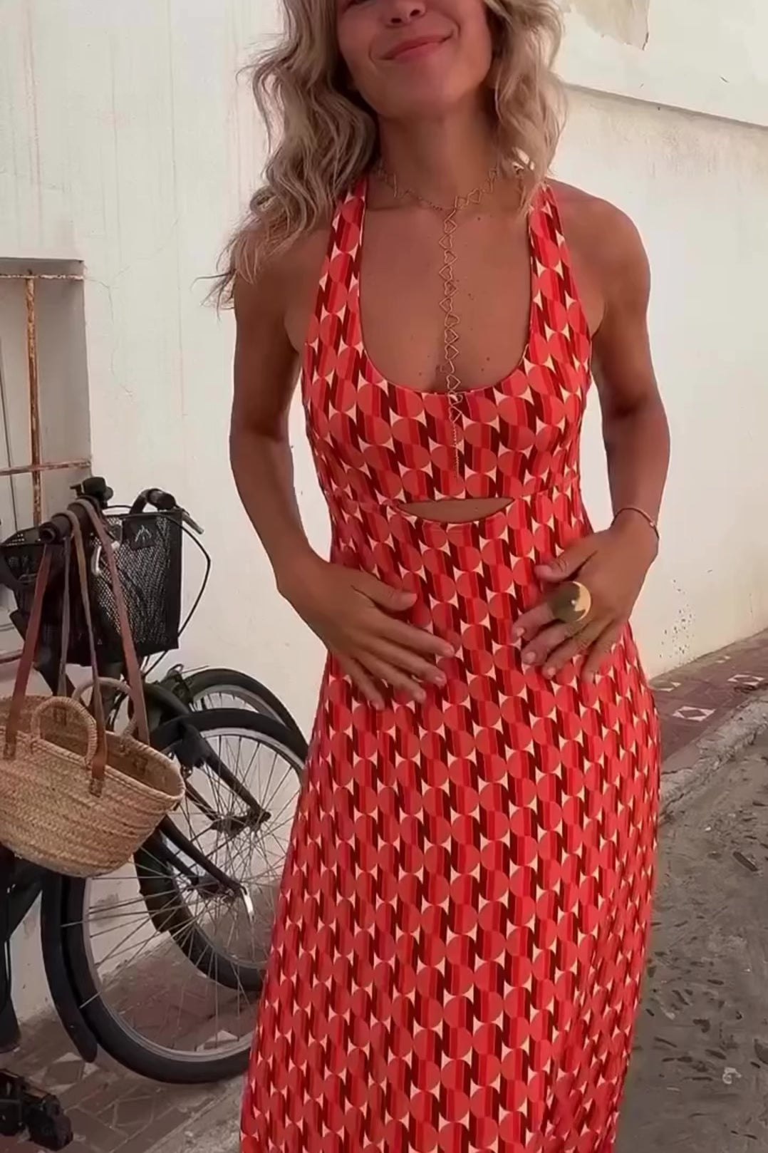 Kvinnors Klänning Flödande Design 4