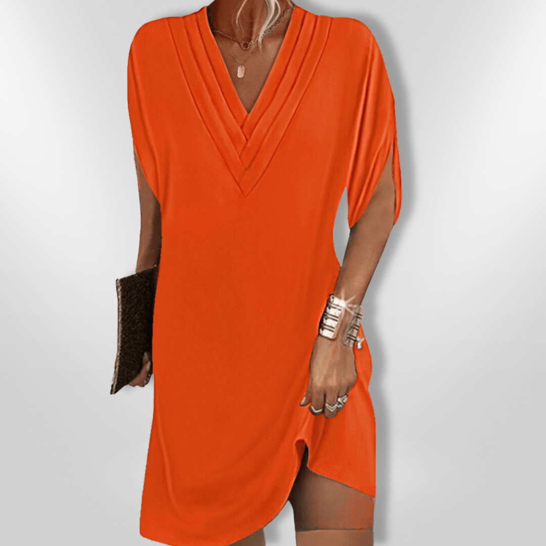 Kvinnors Klänning Flödande V-ringning Mjuk Lättvävd 7