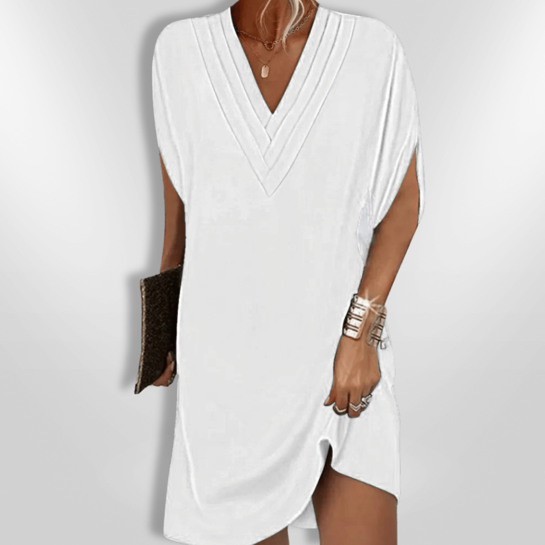 Kvinnors Klänning Flödande V-ringning Mjuk Lättvävd 9