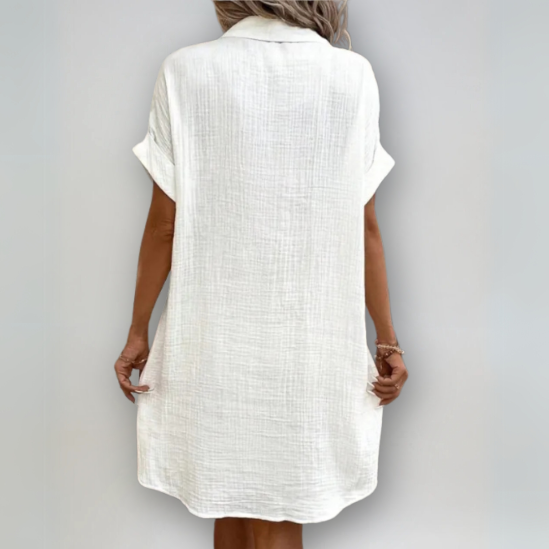 Kvinnors Klänning med Korta Ärmar Avslappnad Stil 1