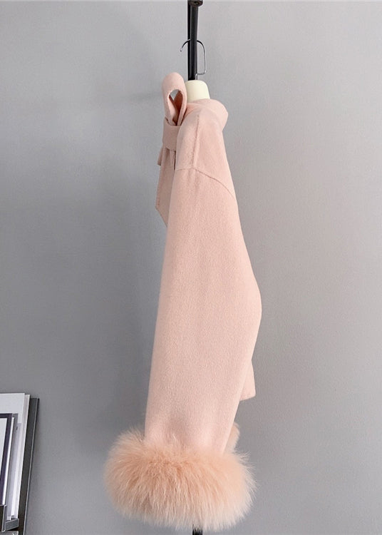 Kvinnors Kort Kappa med Rävhårmanschett 3