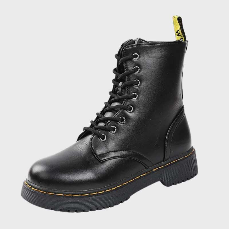 Kvinnors Laced Combat Boots med Sidodragkedja 1