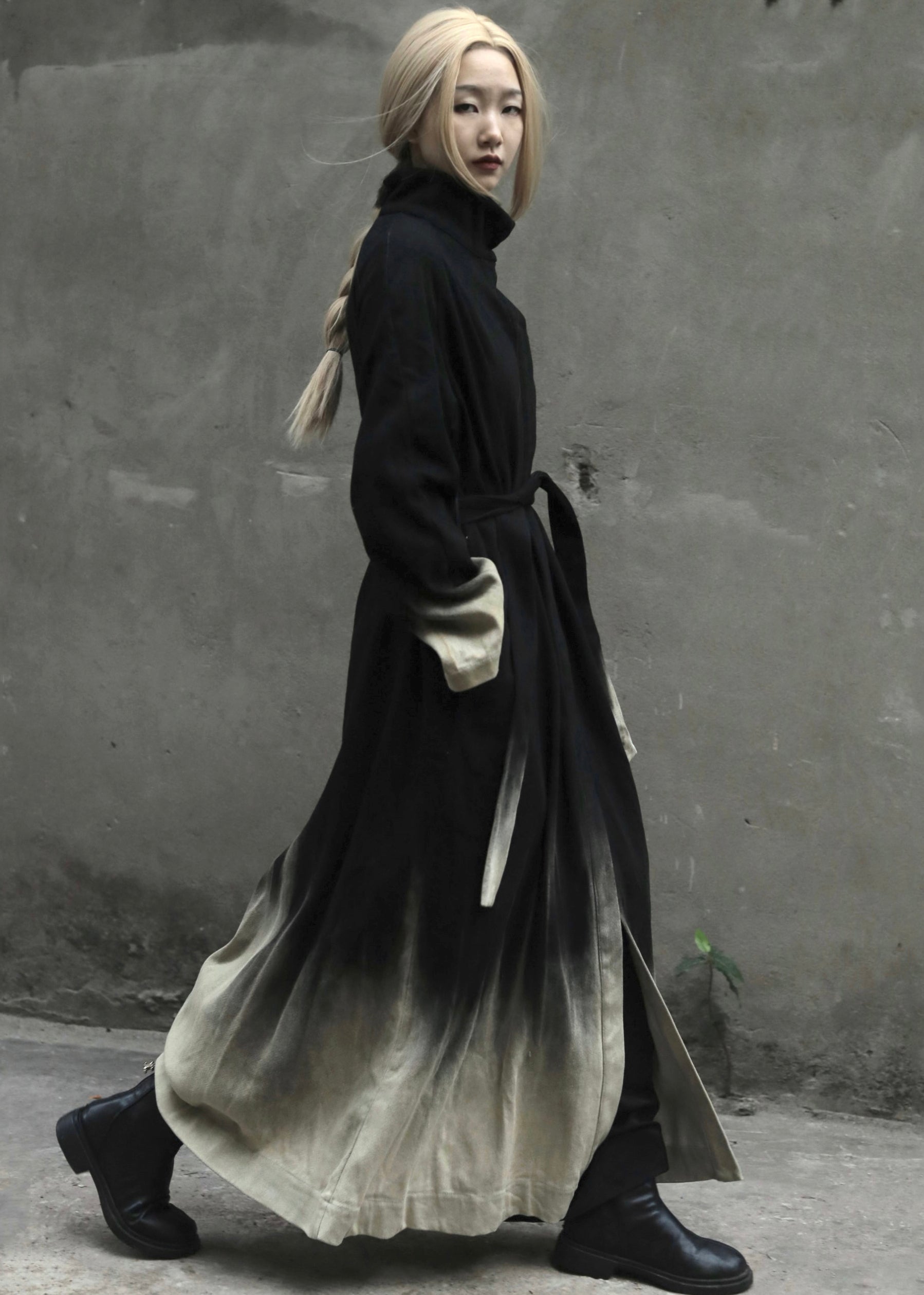 Kvinnors Lång Denim Rock Gradient Färg med Fickor 2