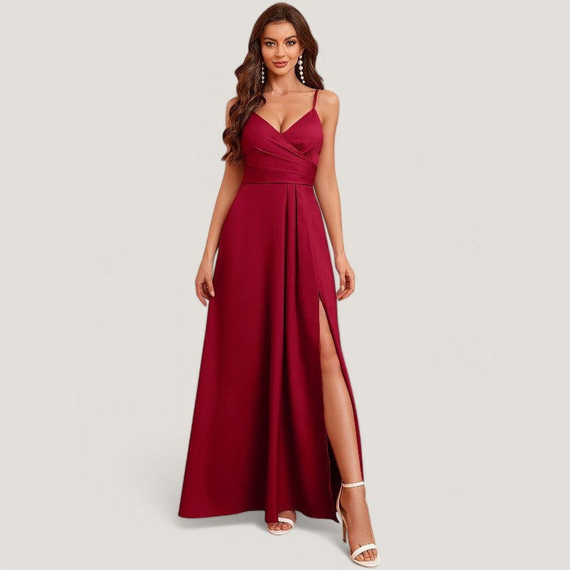 Kvinnors Lång Klänning Bardot Dekolleté Polyester 3