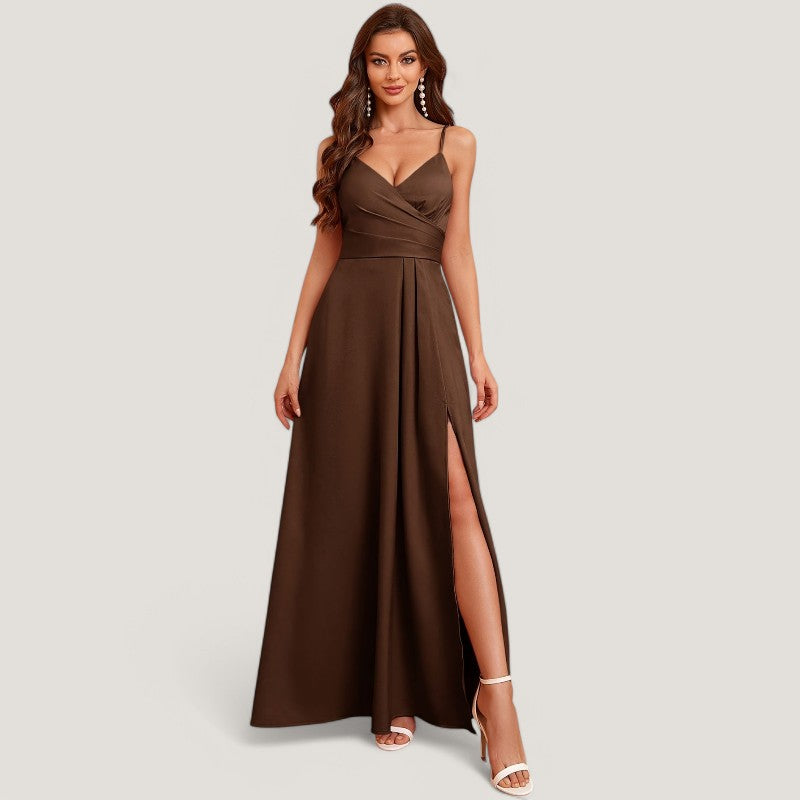 Kvinnors Lång Klänning Bardot Dekolleté Polyester 5
