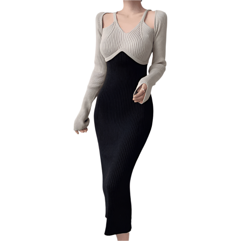 Kvinnors Långärmad Klänning Justerad Polyester 0