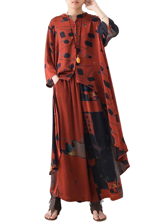 Kvinnors Långärmad Skjorta och Tunn Tvådelad Klänning Chic 0