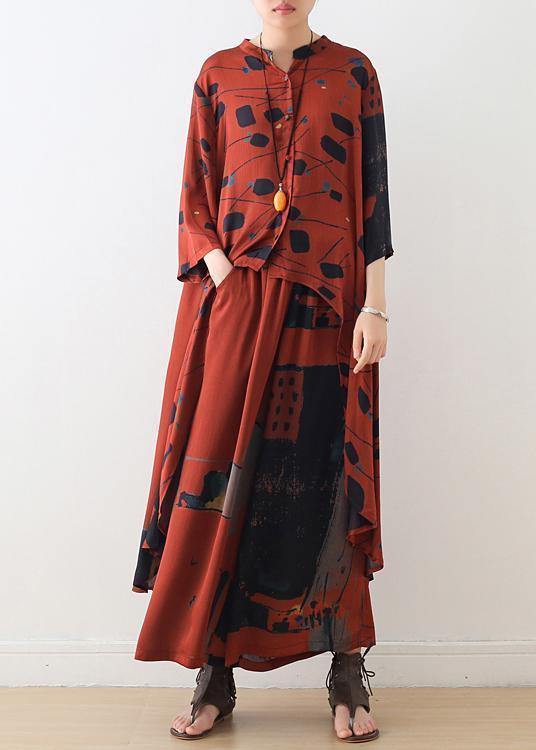 Kvinnors Långärmad Skjorta och Tunn Tvådelad Klänning Chic 1