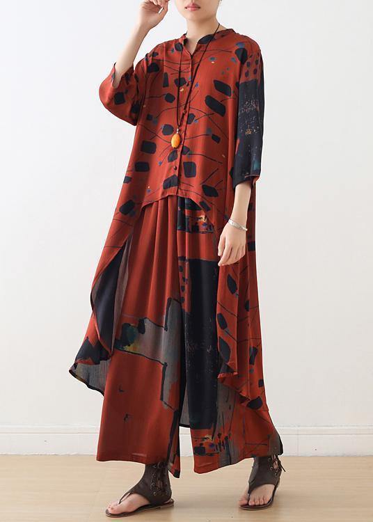 Kvinnors Långärmad Skjorta och Tunn Tvådelad Klänning Chic 2