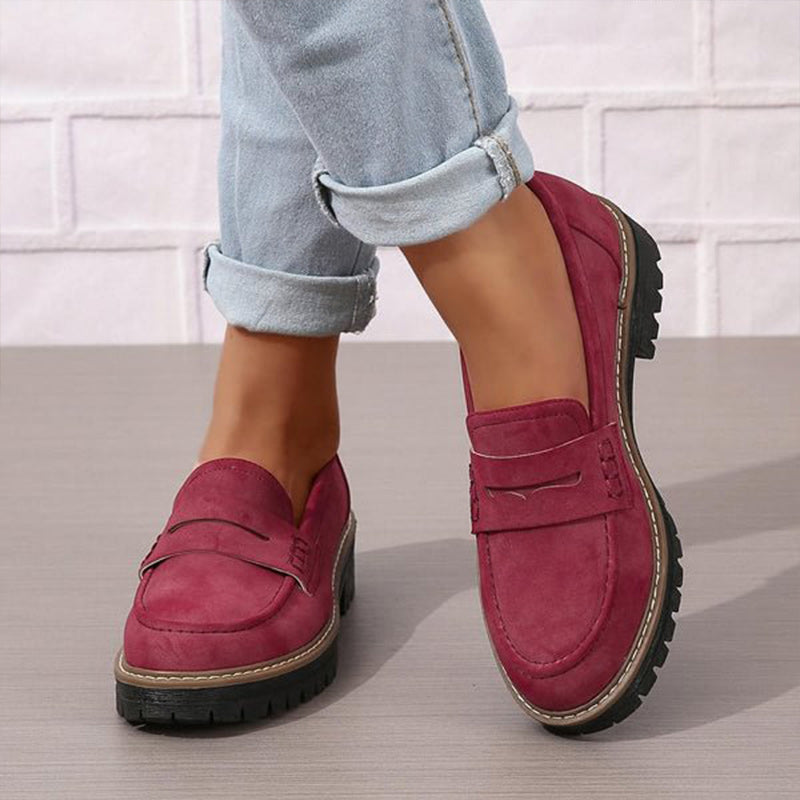 Kvinnors Loafers Suede Elegant Retro Design 6