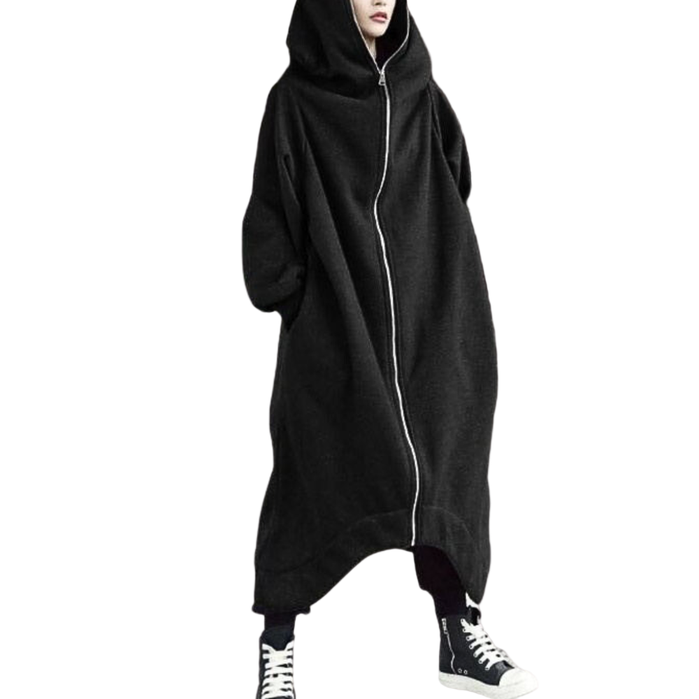 Kvinnors Maxi Hættetrøjejakke Løs 0