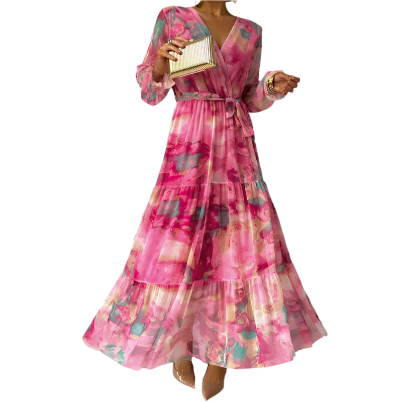 Kvinnors Maxi Klänning Blommig Elegant 0