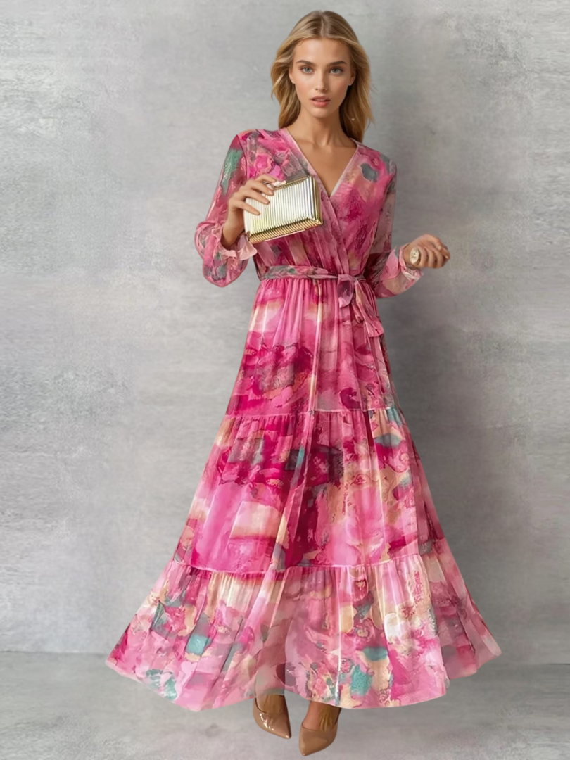 Kvinnors Maxi Klänning Blommig Elegant 1