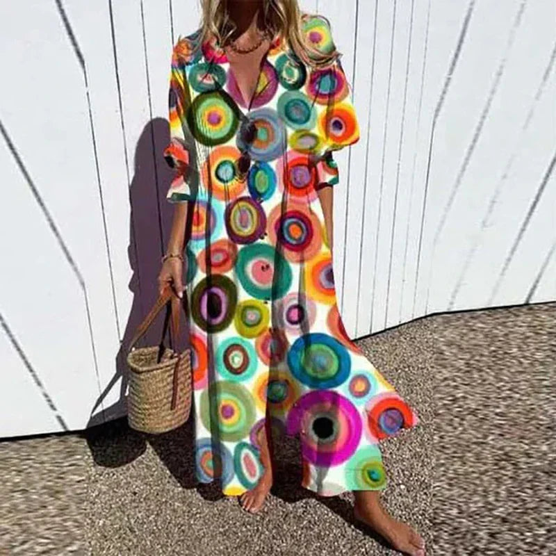 Kvinnors Maxi Klänning Bohemisk Stil 5